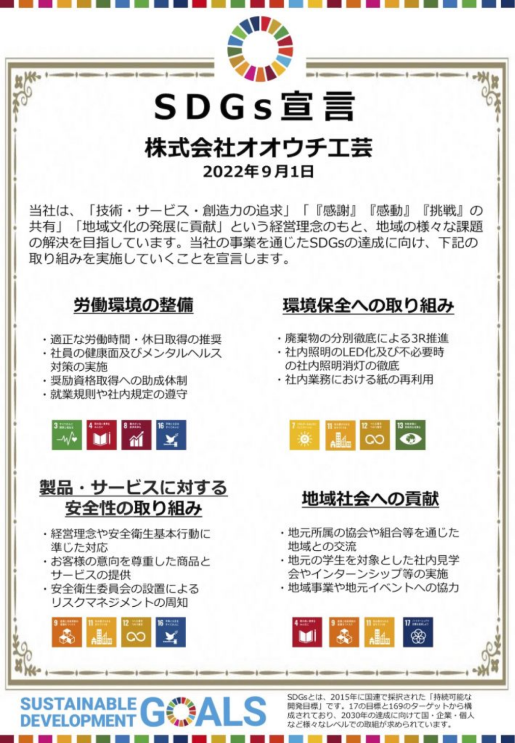 SDGsへの取り組みについて